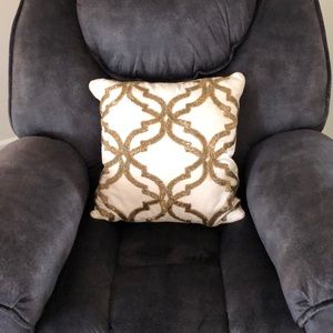 Square gold beaded pillows from pier 1
